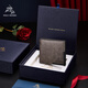 Paul Mesid Herren Brieftasche, echte Leder-Kurzstil für Männer, modische, Mehrkartenbrieftasche, Geburtstagsgeschenk für Freund, Ehemann, Vater, praktisch 8602293-1 [New Counter Gift Box]