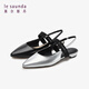 Lairsdan Sommer neuer Stil stilvoller eleganter Tasche Kopf flacher Mund flacher Absatz leere Sandalen Frauenschuhe 5m12001 Schwarz BKL 37