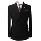 Leshili high-end handsome suit suit male groom wedding dress slim stretch black business casual suit suit arch line double button black 2-piece set (jacket + pants) 180/52/XL default size 33 pants