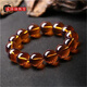 Chengyuanxiang CREORISETIN with National Inspection Certificate Natural Genuine Beeswax Amber Burmese Tea Amber Bracelet Discoloration Blue Amber Sweater Chain for Men and Women Tea Amber Single Circle 14mm