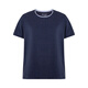 
Mr. Aimu 23SS 30th Anniversary - Seaweed Sleeping Clothes Men's Round Neck Pull-up Short Sleeve NS41J671 Nakabang Blue 80N XL (175)