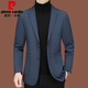 皮尔卡丹（pierre cardin）休闲西装男新款男士西服中年单西春秋夹克外套修身爸爸上衣 藏蓝ZJ9889 L 175