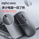 INPHIC M1P Rechargeable Wireless Mouse Power Display Enhanced Version Office Light Sound Laptop Home 2.4G Ultra-Thin Portable Metal Gray
