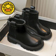 G.Duckkids Girls 'Boots 2024 Neue Herbst- und Winterkinder -Kurzstiefel Martin Boots Baby Girl Lederstiefel modische und vielseitige Single -Stiefel Herbst Brown plus Samt 35 Größe Innere Länge 21,6 cm