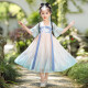 
Aibaoshi children's Hanfu girls summer costume short-sleeved dress girls children's day gift Chinese style performance suit S689 Qingshan Dai 150 cm [suggested height 146-155 cm]