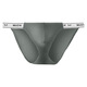 MiiOW men's ice silk thong solid color elastic tight sexy low-waist high-cut underwear men's comfortable triangle gray 2 pieces L recommended 100-120Jin Jin equals 0.5 kg
