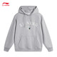 Li ning plus samt warm warmes Kapuzen-Sweatshirt für Männer 2024 Herbst und Winter Neuer Retro-Druck Einfache Sporttop AWDU673 BC17 FLOWE GRAY-1 L (175)