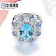 Chenru 4.60 Carat Topaz Ring Women's Natural Colored Jewelry Gemstone 925 Silver Inlaid Jewelry No. 13