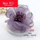 Mays Will fabric flower brooch, lady's fresh and simple, elegant and elegant, taro color brooch - H0544