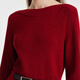 Gloria New Year's red dress red new slimming temperament one-line collar knitted dress 1C1C4G2N0 53R pepper red S