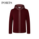 PORTS cárdigan informal de otoño e invierno para hombre, suéter de manga larga con cremallera y capucha MD9K055KKW004 UNDERGLAZE RED S