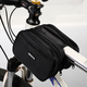 Mengdaweiya mountain bike front beam bag waterproof large capacity upper tube bag bicycle bag cycling bag package pack crossbeam bag medium zipper black (within 22 inches wheel hub)