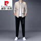 皮尔卡丹（pierre cardin）高端休闲运动服套装男时尚两件套2023春秋潮牌卫衣男士针织 黑色 6629 M 165/80A 100-119斤