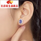 Changcai Lescreation Lisa Jewelry 2.4 carat tanzanite diamond earrings 18K gold inlaid colorful gem earrings blue