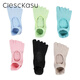 ClescKasu autumn yoga socks five-toed anti-slip socks sports socks Pilates socks five-toed socks women's fingered socks cotton pink one size 35-40