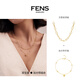 FENS Jewelry 18K Gold Necklace Female Twin Chain Colored Gold Chain A Multi-Wear Birthday Gift Twin Chain-One Two-sided Necklace 18K Gold