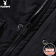 Playboy encapuchado Down Jacket Hen Men's 2025 New Winter New Men's Holded Warmed Captaed Chaqueta informal Suit Daddy Sxy-9871 Negro [Down Jacket] L 120Jin [Jin iguala 0.5 kg] debajo