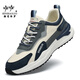 Heni Paulo Sneakers Herren Herbst Neuer Forrest Gump Herren Sportschuhe High-End-Freizeitschuhe für Männer neue vielseitige Nicht-Rutsch-Dad-Schuhe weiß und blaues Leder 9913 41 (255 mm) Sportschuhe Größe