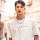 Mr. Bu Bu letter printed short-sleeved white T-shirt men's 24 spring and summer new American casual and fashionable simple GT15271 Haoyuebai M (170)