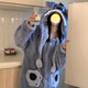 Yi Shuhan Pajamas Couple Outfit One Male One Female Stitch Cartoon Internet Celebrity Winter Coral Velvet Long Nightgown Home Clothes Set Pink Stitch Nightgown + Pants M 100-130Jin Jin equals 0.5kg