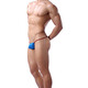 
BRAVEPERSON Men's super-sliding stretch-line pants, low-waist T-shirt underwear, cool and silky and fashionable male sexy hip-showing single-thong underwear, blue L