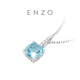 Chow Tai Fook ENZO Elegant Series 18K Gold Aquamarine Diamond Pendant EZV2990 Birthday Gift Free Silver Chain 18K Gold Aquamarine Diamond Pendant