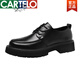 Zapatos de cuero de cartelo Business de cuero otoño para hombres tendencia informal de hombres británicos versátiles de cabeza grande draver gruesas zapatos clímax negro 6626 cuatro temporadas 41 calzado de cuero estándar tamaño