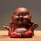 Yuxuan purple sand tea pet ornaments handmade can raise happy little Maitreya cute tea play tea art home decoration Zen happy Maitreya Buddha-Zhenyao turns red