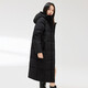 Flying in the Snow Goose Down Jacket Women's Large Long Hooded 2025 Winter Popular Slim Fit Coldproof Warm Jacket Black|8056 M 165/88A Warm Goose Down/Card Code Shoot Large