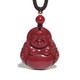 Shi Chuan Baishi Cinnabar Pendant Purple Gold Sand Guanyin Bodhisattva Maitreya Buddha Necklace Men and Women Amulet Pendant Animal Year Gift