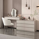 Solid wood dressing table, simple and modern cream style dressing table, bedroom storage cabinet, bedside drawer and integrated desk, milk coffee white, petal chair + cloud mirror, 40 width, door-to-door delivery and installation included