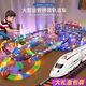 Qiyou Toys Tray para el tren para niños Toyos Ferrocarriles de alta velocidad Railway de alta velocidad Harmonía Electric Educational Boys Boys Birthday Time Town Town Bridge Transportation + [Gift Street Light Gift Storage Versión de carga + 1 tren + 2 autos + 1 automóvil