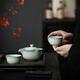 Song Yunru kiln tea set small set hand-held pot tea cup office tea one pot two cups gift box birthday gift souvenir Youran hand-held pot one pot two cups (gift box)