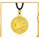 Fat Donglai's same style Eight Treasures Compass Pendant 18k yellow l gold blessing brand 999 True Sun Tathagata Buddha transfer bead necklace Eight Treasures Compass Fortune Brand Pendant (+rope+beads)