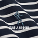 Dancing with Wolves [with mulberry silk] striped lapel short-sleeved T-shirt for men 2025 summer new casual breathable Polo shirt 6196 dark blue 102 2XL (185)