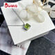 Chishe 1.4 carat peridot necklace women's small sugar cube pendant natural colored treasure jewelry gem 925 silver clavicle chain olive