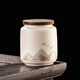 Porcelain brand tea set ceramic storage tea jar household small moisture-proof tea storage sealed jar Kung Fu tea set accessories white pottery <青山飞鸟> tea jar 210ml