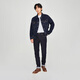 Lee Zhang Linghe endorses the same style of comfortable mid-rise tapered brushed men's jeans in the mall, trendy and washed 34