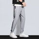 Chenhao 2025 Spring Autumn and Winter Sports Pants Men's Sweatpants Loose Leg Casual Pants Three Stripes School Uniform Pants Versatile Gray Straight XL Suitable for 125-140 Jin Jin equals 0.5 kg