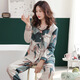 
Spring and summer women's pure cotton long sleeves spring and summer Korean style loose color middle-aged mother's home clothes autumn and winter thin style spring and autumn X9906 L suitable for 100-120 Jin [Jin equals 0.5 kg] wear