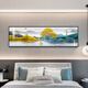 Yijlj Moderne und einfache Schlafzimmer Dekoration Gemälde, Landschaft am Meer, Nachteile, warme Hintergrund Wandhänge Gemälde, leichte luxuriöse nordische Wandbilder, A-9713 120*30 + Öl Canvas Bild + Aluminiumlegierung schwarzer Rahmen