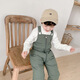 Warm winter duck new children's down cotton pants autumn and winter thickened boys and girls children's clothing winter clothing baby Korean overalls cotton pants bean green 80 cm
