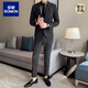 
ROMON (ROMON) light and casual small suit men's slim jacket handsome young people engagement dress men's British style suit men's suit black (suit/pants) / white shirt and black tie L (50)