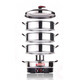 Multifunctional household large-capacity steamer large electric steamer machine commercial stainless steel multi-layer steamer steamer three-layer steamer four-layer enlarged electric steamer steamer fast steamer Yafu second generation 35cm 3 layers (household model)