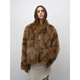 Fu zhien polar schnee sagafurs fuchs pelzmantel handgefertigte wisch gedruckte zweifarbige pelz mantel winter apricosen gelb l