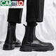 Cartelo Chelsea Boots Men's Winter Plus Velvet High Top Chaussures British Style Kick-Off Martin Boots Men's Spring and Automn Boots Boots Men's Chimney Boots Black Middle Top 3524 38