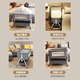 HAIZIJIA Newborn crib multifunctional bed with changing table, splicable bed, foldable baby rocking bed, removable gray + mosquito net + storage basket + diaper pad + pillow