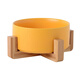 HKML Cat Bowl Dog Bowl Ceramic Large Dog Water Bowl Cat Dog Bowl Dog Rice Bowl Water Bowl Food Bowl Pets Drink Water Bowl Water Bowl Prevention of overturning Porcelain White Single Bowl + Bamboo and Wood Base 21CM/1800ML/Extra Large Dog Special