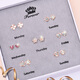 Ancient silver needle earrings for women 2025 new one-week earrings birthday gift for women light luxury niche high-end practical TS36 rose gold one-week earrings gift box