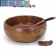 Baichunbao Massivholz Große Holzschüssel/Abdeckung Reisschale/Gemüseschale/Nudelschüssel Suppe Schüssel Jujube Tischgeschirr Bauchdurchmesser 13568 Rimi Holzlöffel